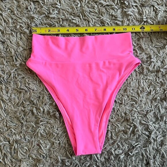 AERIE PINK HIGH CUT CHEEKY BIKINI BOTTOMS- SIZE XS - Picture 6 of 7